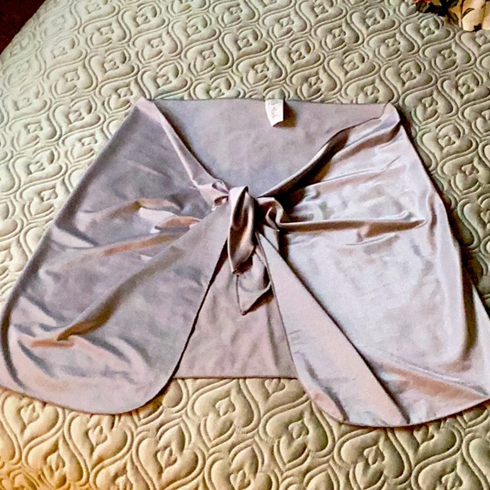 Made In the USA  silver metallic gray bathing suit wrap - one size